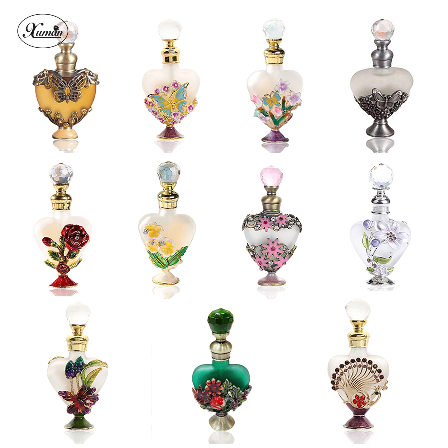 Perfume Fragrance Attar - 하트 페콕 장미 꽃 금속 향수