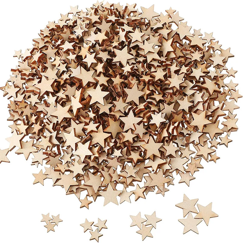 Oud Wood Chip - 100-500Pcs 미니 나무 별 빈 나무
