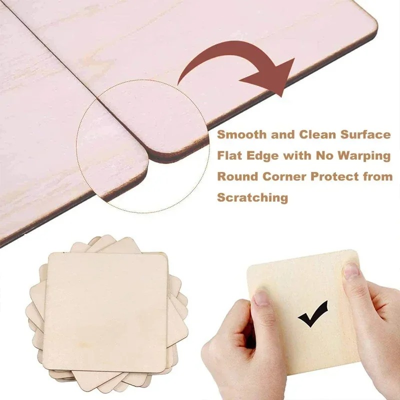 1-10cm 미완성 나무 정사각형 조각, DIY 예술  - Oud Wood Chip 리뷰 및 가격
